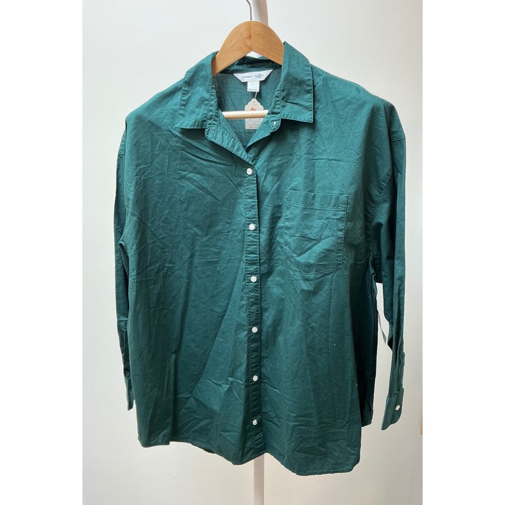 Old Navy The Boyfriend Shirt‎ Green Long Sleeve Button Up Top Size L